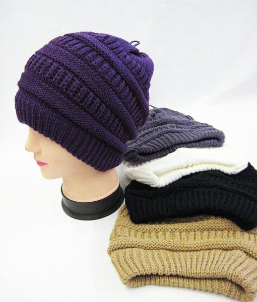 36 Pieces Womens Slouch Winter Beanie Assorted Colors - Winter Beanie Hats