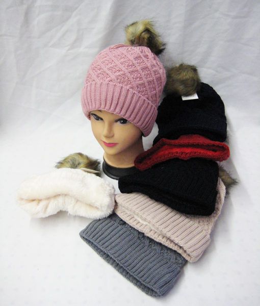 36 Pieces Womens Fashion Winter Beanie With Pom Pom - Winter Beanie Hats