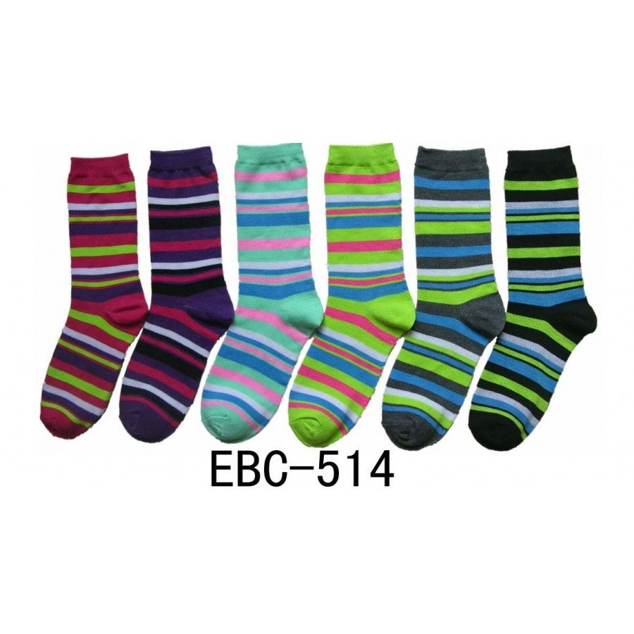 360 Pairs Women's Candy Stripes Crew Socks - Womens Crew Sock