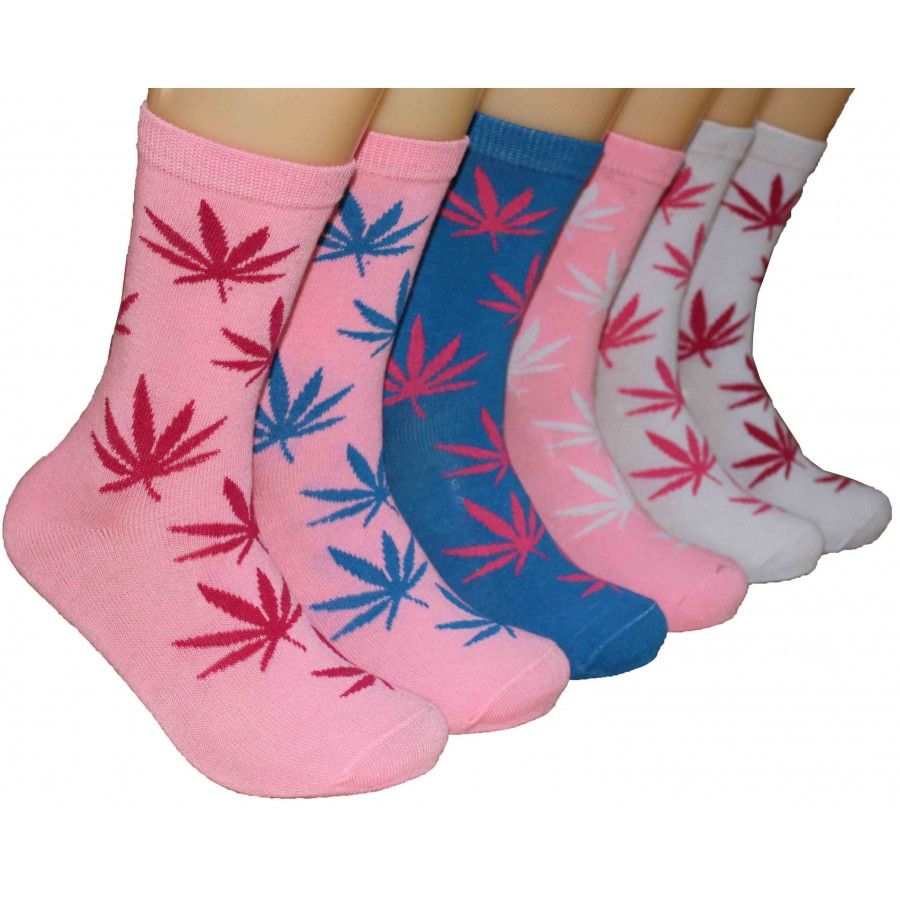 360 Pairs Women's Marijuana Leaf Crew Socks - Womens Crew Sock