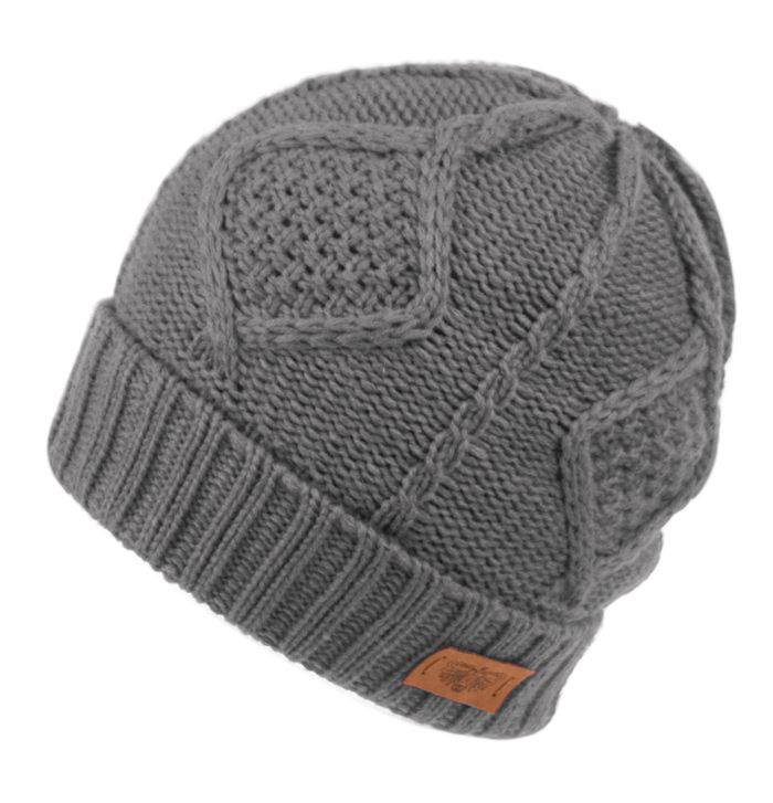 12 Pieces Solid Charcoal Color Knit Beanie With Sherpa Lining - Winter Beanie Hats