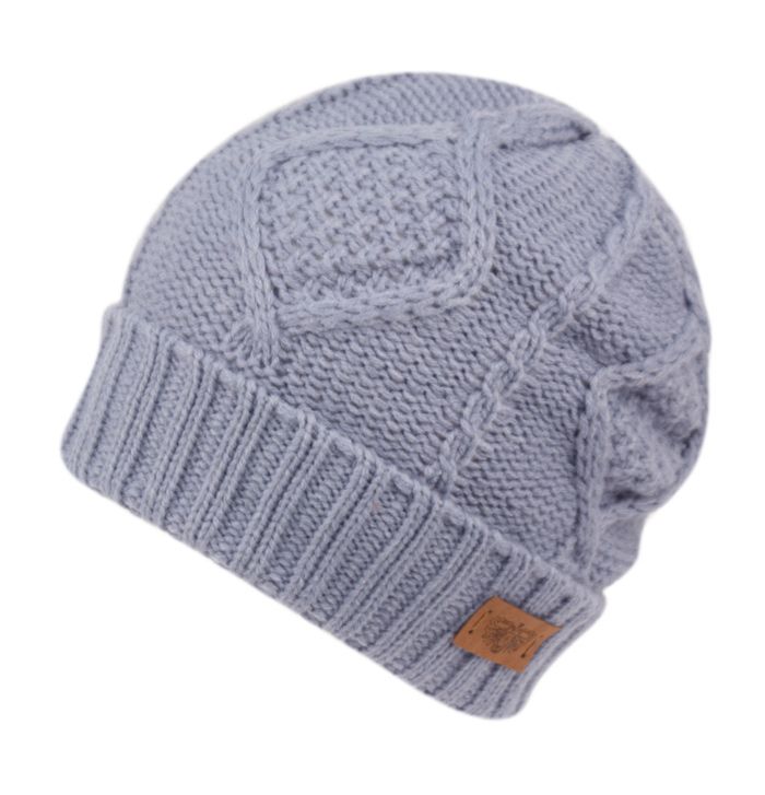 12 Pieces Solid Indi Blue Color Knit Beanie With Sherpa Lining - Winter Beanie Hats