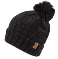 12 Pieces Heavy Knit Beanie In Black With Pom Pom And Sherpa Lining - Winter Beanie Hats