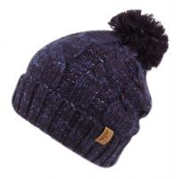 12 Pieces Heavy Knit Beanie In Mix Navy With Pom Pom And Sherpa Lining - Winter Beanie Hats