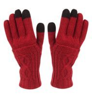24 Pairs Double Layer Knit Glove With Screen Touch Assorted Colors - Conductive Texting Gloves