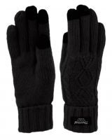 24 Pairs Thermal Knit Glove With Screen Touch In Black - Conductive Texting Gloves