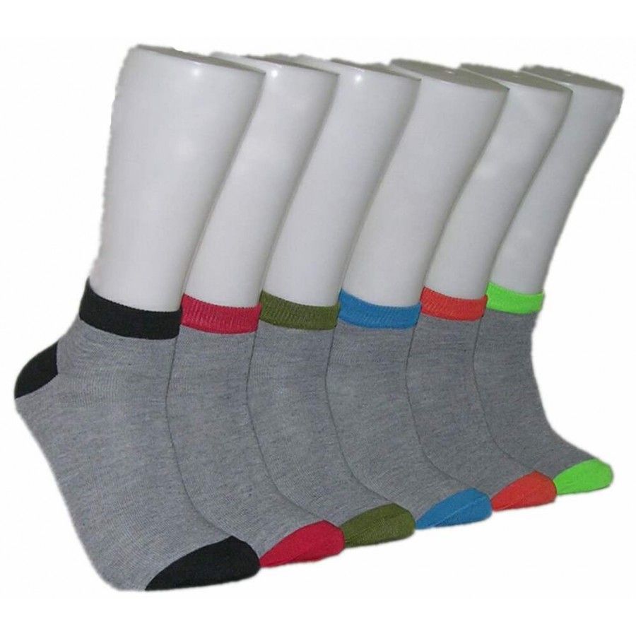 480 Pairs Men's Color Block Low Cut Ankle Socks - Mens Ankle Sock