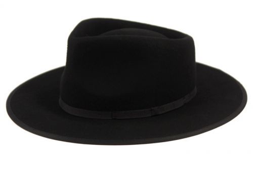 6 Pieces Wool Felt Flat Brim Resistol Western Hats With Band - Fashion Winter Hats