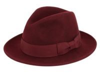 6 Pieces Milano Felt Fedora Hats With Grosgrain Band In Burgandy - Fedoras, Driver Caps & Visor