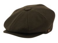 12 Wholesale Solid Color Melton Wool Newsboy Cap In Olive