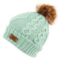 12 Pieces Knit Beanie Hat With Pom Pom In Mint - Winter Beanie Hats