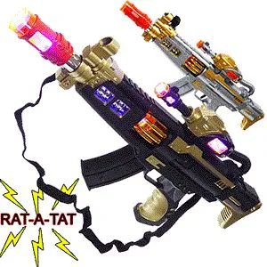 16 Pieces Large Flashing Toy Machine Guns W/sound. - Toy Weapons