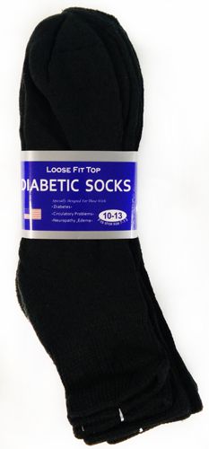 36 Wholesale Men's Black Ankle Diabetic Sock