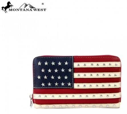 4 Pieces Montana West American Pride Collection Rhinestone Wallet - Wallets & Handbags