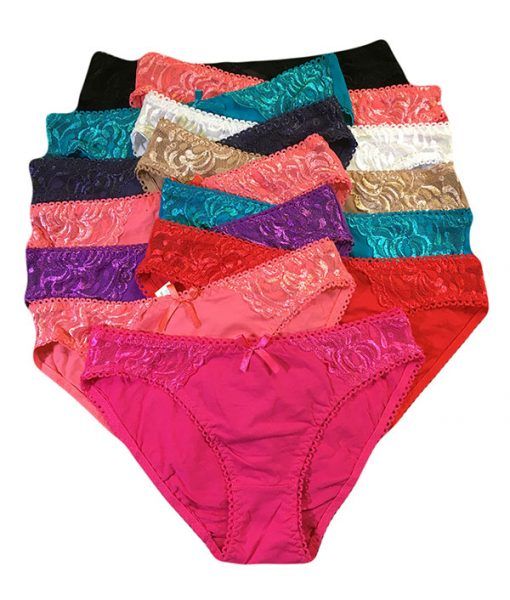 36 Pieces Grace Ladys Cotton Bikini Assorted Color Size Small - Womens  Panties & Underwear - at 