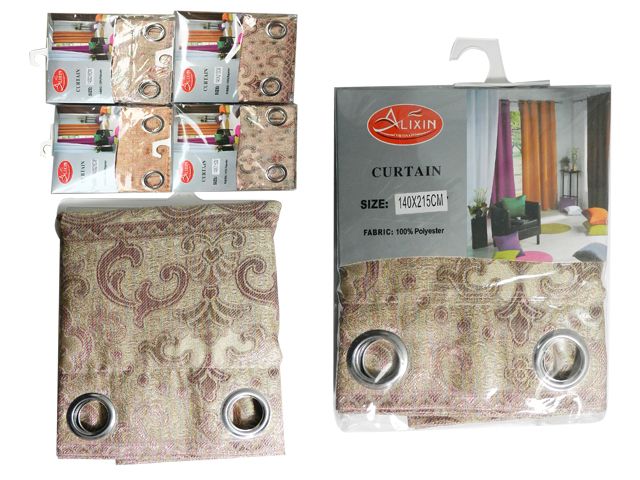24 Pieces of Patterned Curtain 1.4m X2.15m 4asst Clr