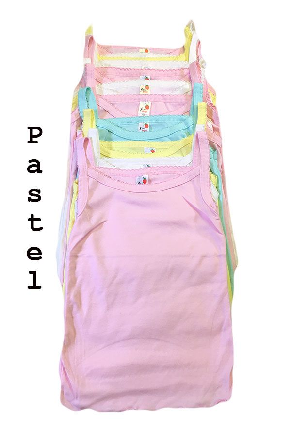 36 Pieces Strawberry Girls Spaghetti Strap Tank Top Size 8-12 In Pastel - Girls  Underwear and Pajamas - at 