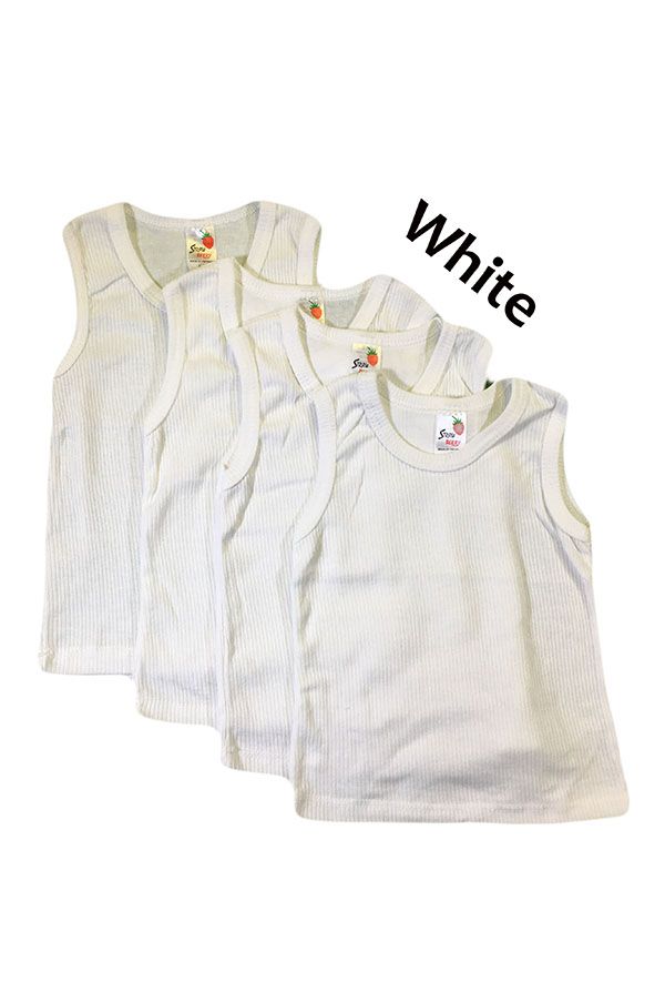 36 Pieces of Strawberry Boys Infant Tank Top In White