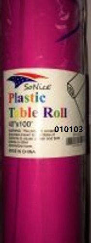 12 Wholesale Plastic Table Roll In Hot Pink 40x100