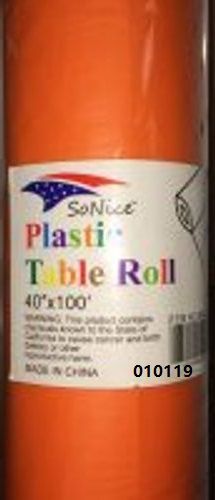 12 Wholesale Plastic Table Roll In Light Orange 40x100