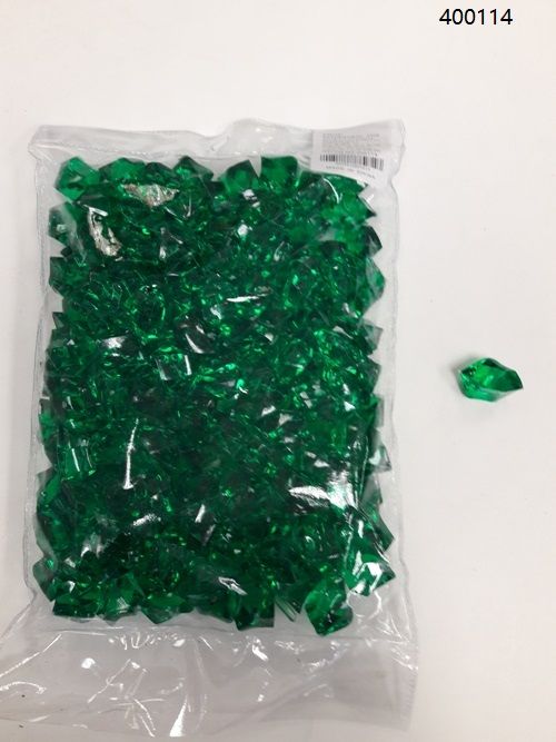 36 Pieces of Plastic Decoration Stones In Dark Green