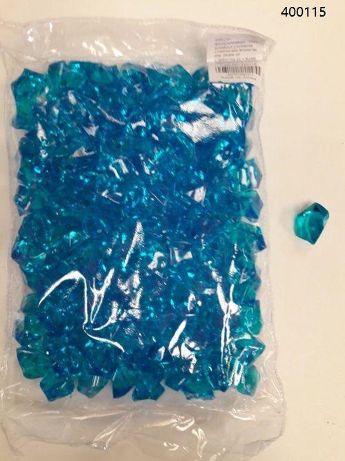 36 Pieces of Plastic Decoration Stones In Aqua Blue