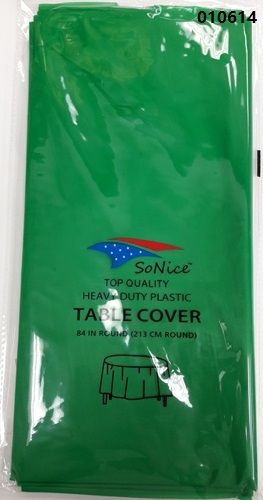 144 Wholesale Round Heavy Duty Plastic Table Cover 84 Inch Round In Emerald
