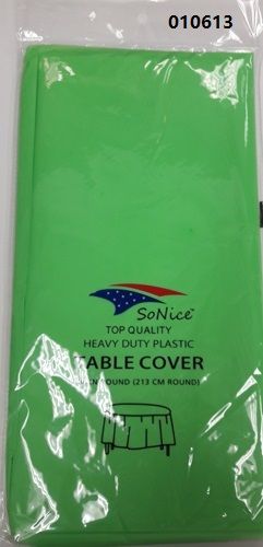 144 Wholesale Round Heavy Duty Plastic Table Cover 84 Inch Round In Light Green