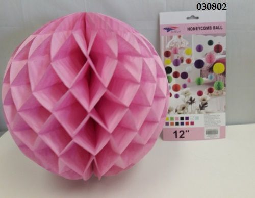120 Pieces Honey Comb Ball 12" In Light Pink - Party Favors