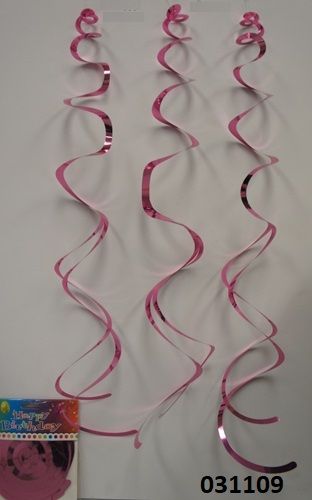 60 Pieces Foil Swirls In Light Pink - Party Favors