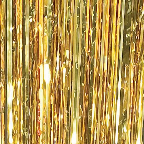 48 Pieces Foil Curtain In Gold Size 3x8 - Party Favors