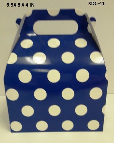 360 Pieces of Candy Box 6.5x8x4 In Royal Blue Polka Dot
