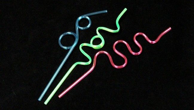 72 pieces of Crazy Straw - 2 Piece., Assorted Designs & Colors