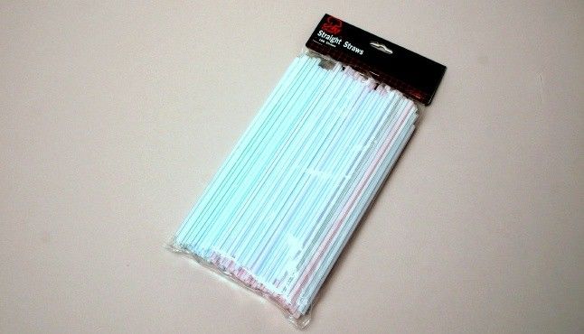 48 pieces of Straws Straight Striped 150 Piece 8"