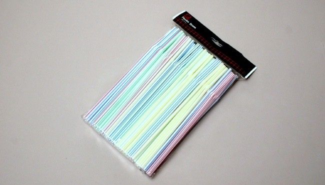 24 pieces of Straws Flexible Striped 150 Piece 8"