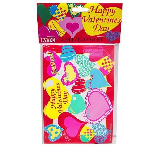 144 Pieces of Happy Valentine 8 Pack Invitations/envelopes