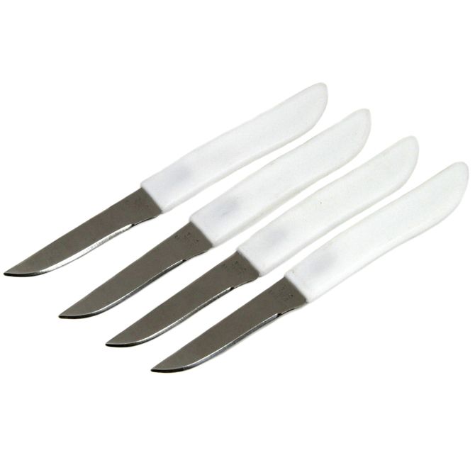 144 Pieces of Paring Knives White Handle 4pc