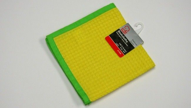 72 Pieces of Dishcloth, 2pC- Yellow W/green