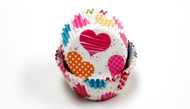 144 Wholesale Baking CupS-Hearts,white 50ct.