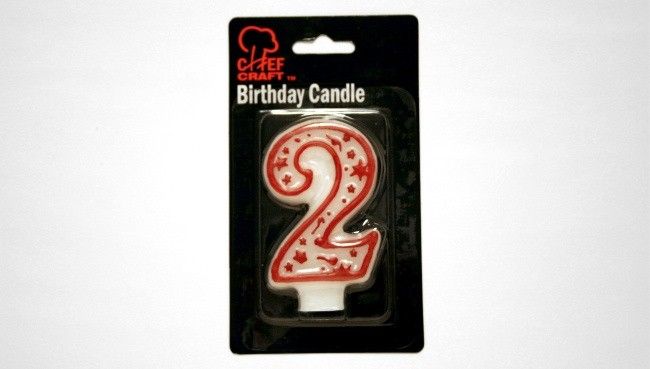 144 Pieces Numeral Candle #2- Red Outline - Birthday Candles