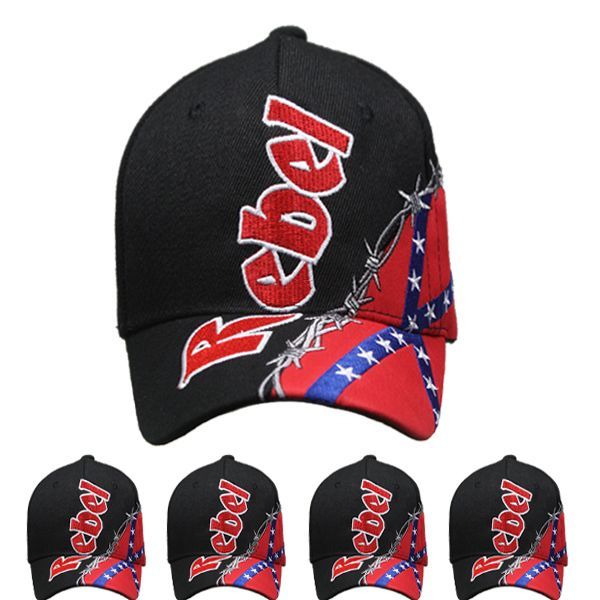 12 Pieces of Rebel Barbed Wire Embroidered Baseball Cap