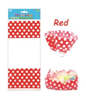 96 Pieces of Polka Dot Loot Bag Red