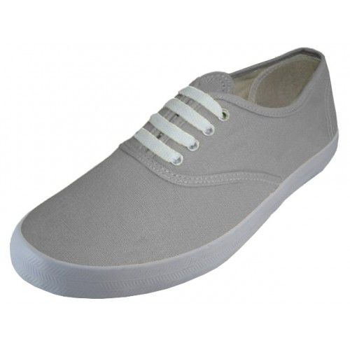 24 Pairs of Women's Lace Up Casual Canvas Shoes Gray Color