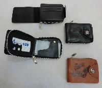 24 Pieces of Black/brown Leathery Zippered Wallet [eagle]