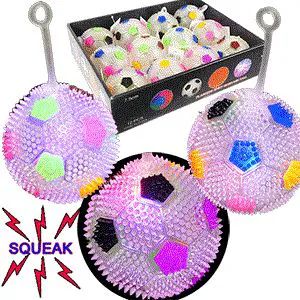Flashing Star Spiky Yo-Yo Balls w/ Squeakers Wholesale Assortment Pack of 24X 