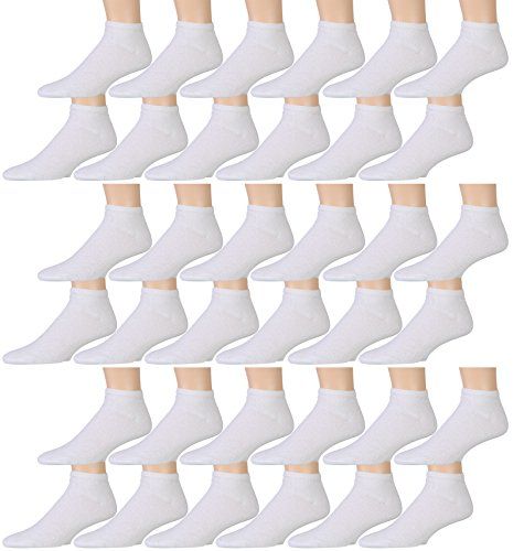36 Pairs Yacht & Smith Kids Cotton Quarter Ankle Socks In White Size 6-8 - Girls Ankle Sock