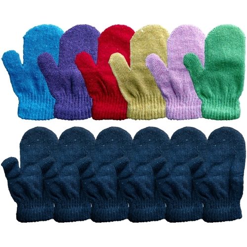 12 Pieces of Yacht & Smith Unisex Assorted Colors Magic Mitten Gloves