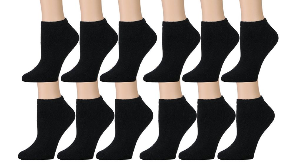 12 Pairs Yacht & Smith Kids Cotton Quarter Ankle Socks In Black Size 6-8 - Boys Ankle Sock