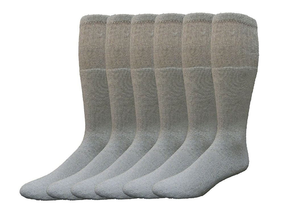 6 Pairs of Yacht & Smith Women's 26 Inch Cotton Tube Sock Solid Gray Size 9-11
