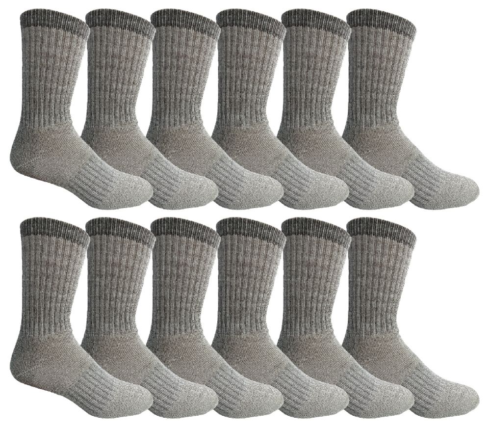 12 Pairs of Yacht & Smith Men's Merino Wool Thermal Socks Heather Grey Size 10-13